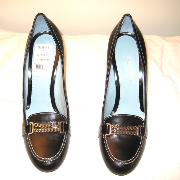LAMBERSTON TRUEX-BLACK LEATHER CLASSIC HEELS - Picture 1 of 4